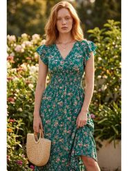 SOULSHAE Sukienka w kolorze zielonym rozmiar: XXL/3XL. Zielone sukienki SOULSHAE, xl, bez wzorów, bez kołnierzyka, bez ramiączek, maxi. Za 119.95 zł.