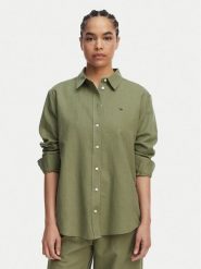 Tommy Jeans Koszula DW0DW22209 Zielony Relaxed Fit. Zielone koszule Tommy Jeans, l, bez wzorów, z jeansu, bez kołnierzyka, bez ramiączek. Za 409.99 zł.