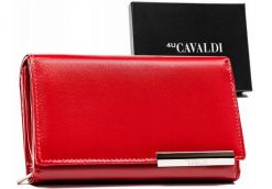 Portfel skórzany 4U Cavaldi RD-23-GCL-4 czerwony. Czerwone portfele 4U Cavaldi, z aplikacjami, ze skóry. Za 74.00 zł.