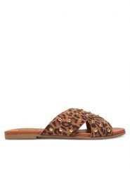 Pieces Klapki 17156837 Brązowy. Brązowe klapki Pieces, bez wzorów, ze skóry, bez obcasa. Za 139.99 zł.