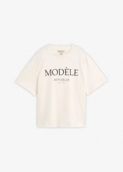 T-shirt oversize z czystej bawełny organicznej. Białe t-shirty bonprix, bez wzorów, z bawełny, bez kołnierzyka, bez ramiączek. Za 24.99 zł.