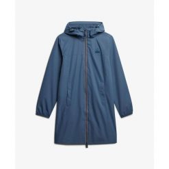 Damska wiatrówka Superdry Tri. Niebieskie kurtki sportowe Superdry, bez wzorów, bez kaptura. Za 468.30 zł.