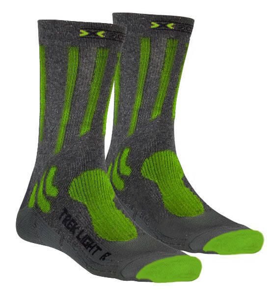 Skarpety sportowe X-socks Trekking Light. Szare skarpety X Socks, bez wzorów, z materiału. Za 33.60 zł.