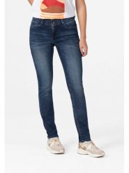 Timezone Dżinsy "Enya" - Slim fit - w kolorze granatowym rozmiar: W27/L30. Niebieskie jeansy Timezone, l, z aplikacjami. Za 110.04 zł.