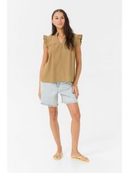 Kaffe Bluzka w kolorze karmelowym rozmiar: 42. Brązowe bluzki Kaffe, bez wzorów, bez kołnierzyka, bez ramiączek. Za 86.99 zł.