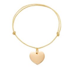 Bransoletka z pozłacanym sercem na grubym złotym sznurku premium. Żółte bransoletki Lilou, pozłacane. Za 148.00 zł.
