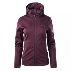 Kurtka Damska Ifaro Soft Shell. Fioletowe kurtki sportowe ELBRUS, l, bez wzorów, z softshellu, bez kaptura, trekkingowe. Za 680.99 zł.