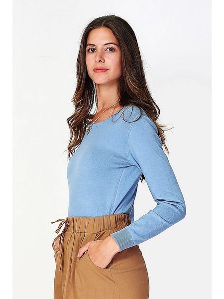 William de Faye Sweter w kolorze błękitnym rozmiar: 38. Niebieskie swetry William de Faye, bez wzorów, z kaszmiru, bez ramiączek. Za 122.38 zł.