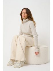 AUTHENTIC CASHMERE Kaszmirowy golf "Linda" w kolorze kremowym rozmiar: XL. Brązowe golfy AUTHENTIC CASHMERE, xl, bez wzorów, z kaszmiru, bez ramiączek. Za 501.57 zł.