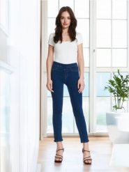 Jegginsy - granatowy. Niebieskie jeansy Sinsay, l, bez wzorów. W wyprzedaży za 24.99 zł.