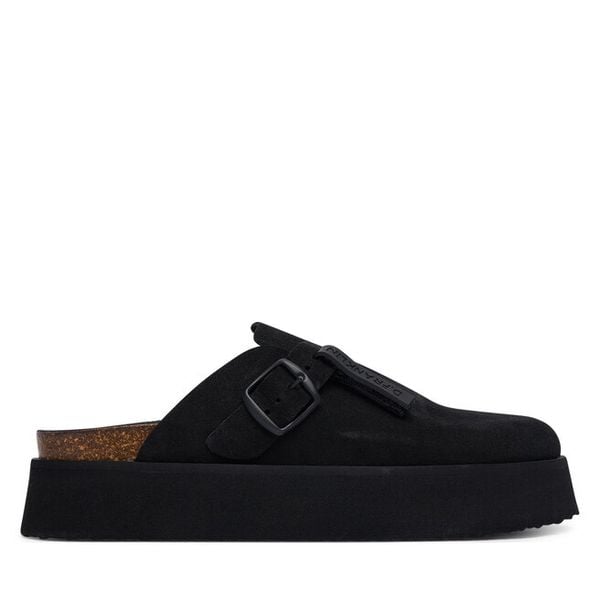 Klapki D.Franklin. Czarne klapki D.Franklin, bez wzorów, bez obcasa. Za 569.99 zł.