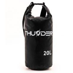 Worek plecak wodoodporny, torba wodoszczelna na kajak, SUP 20L. Czarne torby na ramię THUNDER, bez wzorów, z materiału, sportowe, na ramię, bez dodatków. Za 40.00 zł.