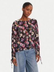Desigual Bluzka Flori 25WWBW03 Czarny Regular Fit. Czarne bluzki Desigual, s, bez wzorów, z syntetyku, bez kołnierzyka, bez ramiączek. Za 319.99 zł.