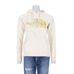 Damska bluza z kapturem TNF beżowa. Brązowe bluzy The North Face, l, bez wzorów, z materiału, z kapturem. Za 114.98 zł.