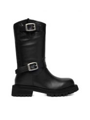 G-Star Raw Botki EO-ERVA-LT2520-101 Czarny. Czarne botki G-Star Raw, bez wzorów, ze skóry, bez obcasa, na płaskiej podeszwie, bez zapięcia. Za 579.99 zł.