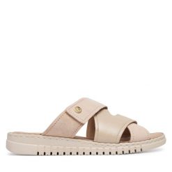 Klapki Caprice. Brązowe klapki Caprice, bez wzorów, bez obcasa. Za 299.99 zł.