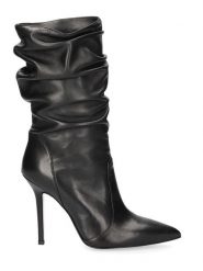 Liu Jo Skórzane kozaki w kolorze czarnym rozmiar: 40. Czarne kozaki Liu Jo, na zimę, ze skóry, bez obcasa, na szpilce, bez zapięcia. Za 395.94 zł.