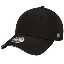 Czapka z daszkiem damska New Era 9FORTY Ponytail Open Back Cap. Czarne czapki New Era, bez wzorów, z materiału, sportowe. Za 139.99 zł.