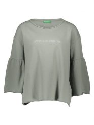 Benetton Bluza w kolorze zielonym rozmiar: M. Zielone bluzy Benetton, m, bez wzorów, z bawełny, bez kaptura. Za 61.60 zł.