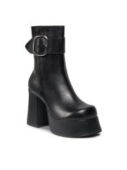 Steve Madden Botki Siren Bootie SM11002628 SM11002628-017 Czarny. Czarne botki Steve Madden, bez wzorów, ze skóry, bez obcasa, na słupku, bez zapięcia. Za 799.99 zł.