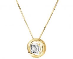 Naszyjnik z żółtego i białego złota z brylantem - 0,05 ct - próba 585. Białe naszyjniki Apart, z brylantem, złote. Za 2,790.00 zł.