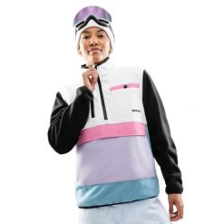 Damska bluza polarowa ze stójką Siroko Vinicunca-W White. Białe bluzy SIROKO, bez wzorów, z polaru, bez kaptura. Za 253.00 zł.