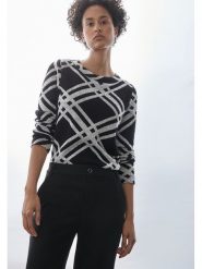 Street One Sweter w kolorze czarno-szarym rozmiar: 42. Czarne swetry Street One, bez wzorów, ze splotem, bez ramiączek. Za 118.84 zł.