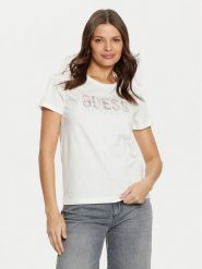 Guess T-Shirt W5RI19 I3Z14 Biały Regular Fit. Białe t-shirty Guess, l, z aplikacjami, z bawełny, bez kołnierzyka, bez ramiączek. Za 119.99 zł.