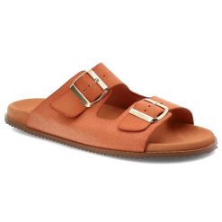 Pomarańczowe Klapki Hee Stylowe Obuwie Damskie. Brązowe klapki Hee, bez wzorów, z zamszu, bez obcasa. Za 309.00 zł.