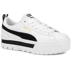 Damskie buty sportowe sneakersy na platformie białe PUMA MAYZE. Białe obuwie sportowe Puma, bez zapięcia, trekkingowe. Za 215.00 zł.
