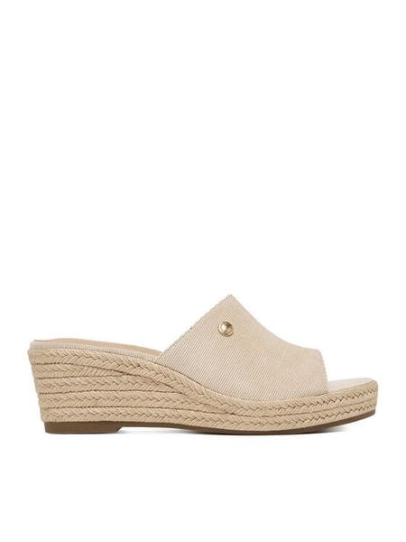 Beverly Hills Polo Club Klapki EO-R26SS03470 Beżowy. Brązowe espadryle Beverly Hills Polo Club, bez wzorów, z materiału, bez obcasa. Za 138.99 zł.