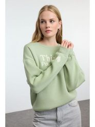 Trendyol Bluza w kolorze zielonym rozmiar: L. Zielone bluzy Trendyol, l, bez wzorów, bez kaptura. Za 130.99 zł.