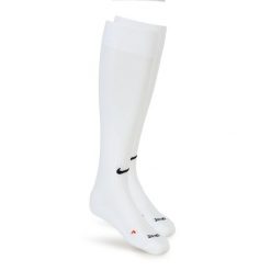 Getry piłkarskie Nike Academy. Białe legginsy sportowe Nike, bez wzorów, do piłki nożnej. Za 52.99 zł.