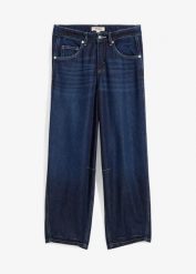 Jeansy o kroju balonowym, średni stan, super soft, cropped. Szare jeansy bonprix, bez wzorów. Za 179.99 zł.
