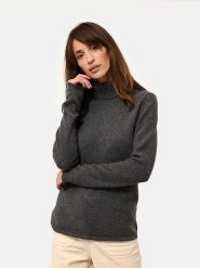 Just Cashmere Kaszmirowy sweter "June" w kolorze antracytowym rozmiar: M. Czarne golfy Just Cashmere, m, bez wzorów, z kaszmiru, bez ramiączek. Za 444.41 zł.