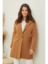 Curvy Lady Płaszcz przejściowy w kolorze karmelowym rozmiar: 48/50. Brązowe płaszcze Curvy Lady, bez wzorów, bez kaptura. Za 110.04 zł.