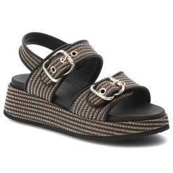 Sandały damskie Artiker, cholewka z materiału tekstylnego pasek wokół pięty z regulacją na rzep, brązowe, 58C1741. Brązowe sandały Artiker, bez wzorów, bez obcasa, na koturnie, bez zapięcia. Za 179.00 zł.