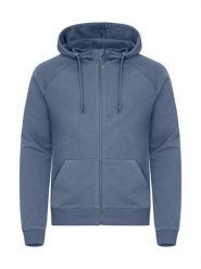 Clique Miami PRO Hoody Full Zip bluza z kapturem z French terry – Steel Blue. Niebieskie bluzy CLIQUE, xs, bez wzorów, z bawełny, z kapturem. Za 222.88 zł.