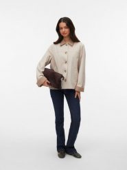 Vero Moda Kurtka przejściowa w kolorze kremowym rozmiar: XL. Brązowe kurtki Vero Moda, xl, bez wzorów, bez kaptura. Za 174.95 zł.