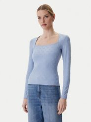 Guess Bluzka W6RP45 KA660 Niebieski Regular Fit. Niebieskie bluzki Guess, xl, z aplikacjami, z syntetyku, bez kołnierzyka, bez ramiączek. Za 269.99 zł.