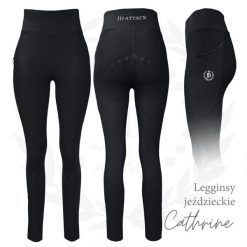Legginsy jeździeckie z pełnym lejem silikonowym JD ATTACK Cathrine czarne. Czarne legginsy JD ATTACK, l, bez wzorów, z elastanu, z podwyższonym stanem, długie. Za 249.99 zł.