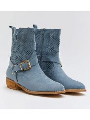 Belucci Botki w kolorze niebieskim rozmiar: 39. Niebieskie botki Belucci, bez wzorów, bez obcasa, bez zapięcia. Za 189.29 zł.