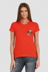 KARL LAGERFELD Czerwony damski t-shirt ikonik lny, Rozmiar M. Czerwone t-shirty KARL LAGERFELD, m, bez wzorów, bez kołnierzyka, bez ramiączek. W wyprzedaży za 269.99 zł.