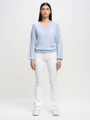 BIG STAR Sweter w kolorze błękitnym rozmiar: XS. Niebieskie swetry Big Star, xs, bez wzorów, bez ramiączek. Za 92.99 zł.