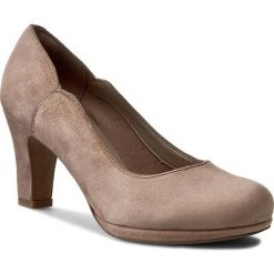 Półbuty CLARKS - Chorus Nights 261174614 Pebble. Brązowe czółenka Clarks, bez wzorów, z materiału, bez obcasa, na obcasie, bez zapięcia. W wyprzedaży za 149.00 zł.