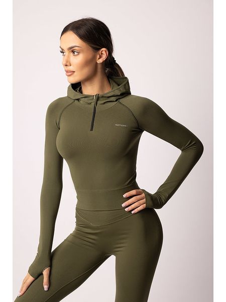 Spaio Bluza sportowa "Adapt" w kolorze khaki rozmiar: M. Brązowe bluzy Spaio, bez wzorów, z materiału, bez ramiączek, outdoorowe. Za 218.95 zł.