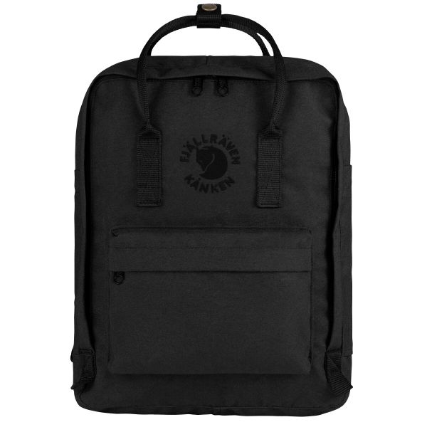 Plecak sportowo-miejski Re-Kanken 16l. Czarne plecaki Fjällräven, bez wzorów. Za 377.99 zł.