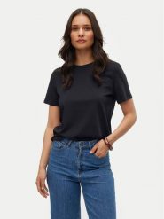 Vero Moda T-Shirt Paulina 10316991 Czarny Regular Fit. Czarne t-shirty Vero Moda, m, bez wzorów, z bawełny, bez kołnierzyka, bez ramiączek. Za 69.99 zł.