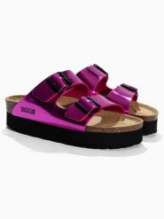 BACKSUN Klapki "Maldives" w kolorze fioletowym rozmiar: 37. Różowe klapki Backsun, bez wzorów, z otwartym noskiem, bez obcasa, na platformie. Za 130.99 zł.