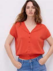 Kardigan z lyocellem - czerwony. Czerwone kardigany Reserved, l, bez wzorów, z dzianiny. Za 99.99 zł.